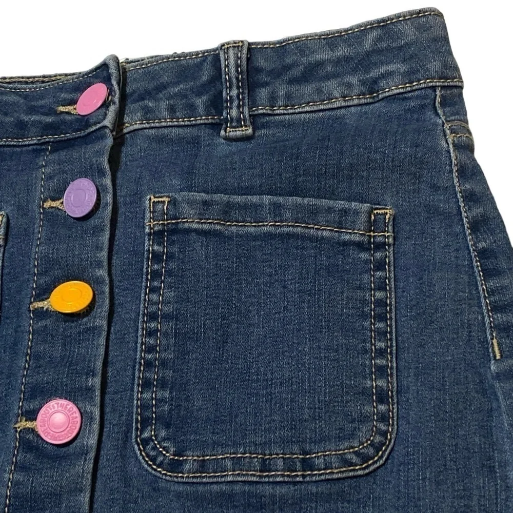 THERE ABOUTS Midi Skirt Girls Size 8 Front Pockets 6 Pastel Front Button Closure